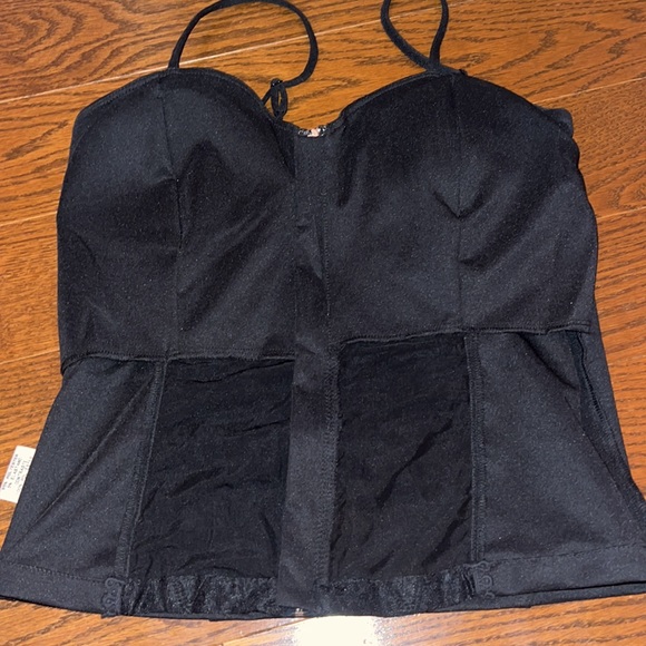 SOLD NWOT Uno Core Black Lace Bustier Padded Zip Up Top Sz L - Picture 5 of 7